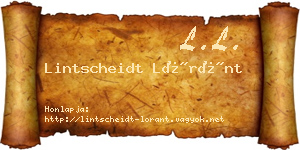 Lintscheidt Lóránt névjegykártya